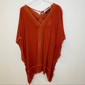 Suzanne Betro Burnt Orange Cover Tunic NEW